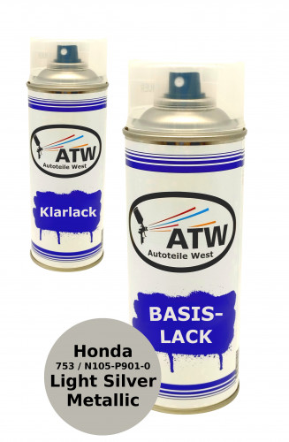 Autolack für Honda 753 / N105-P901-0 Light Silver Metallic+400ml Klarlack Set